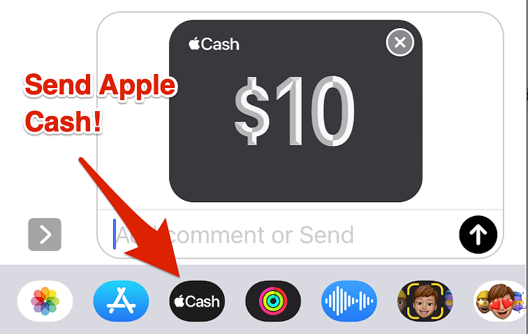 Attach Apple Cash to an Apple iMessage